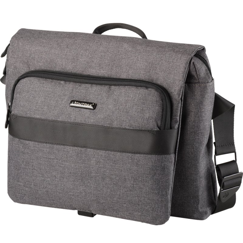 LIGHTPAK Walker sacoche ordinateur portable, sac à bandoulière, polyester, gris